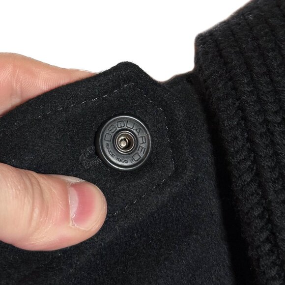 Dsquared2 Black Shawl Collar Wool Biker Jacket - Picture 10 of 11